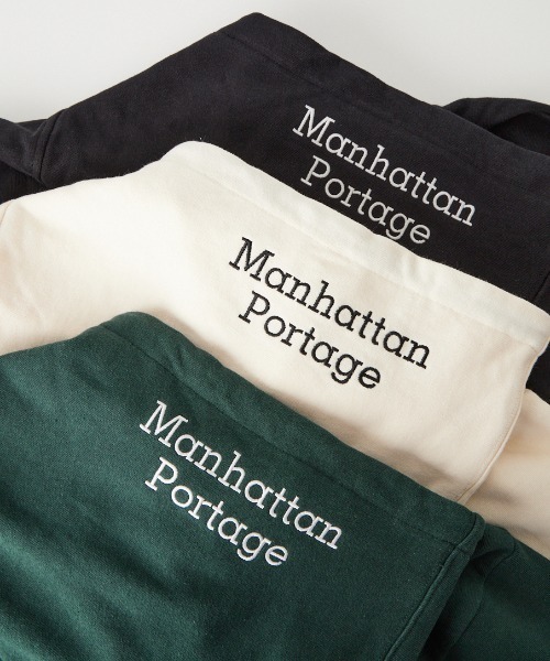 Manhattan Portage（マンハッタンポーテージ）の「[MANHATTAN PORTAGE/マンハッタンポーテージ] 別注 フードロゴ刺繍 スウェットパーカー（パーカー・レディース・グリーン/アイボリー/ブラック・S/M/L/XL）」の4枚目の写真