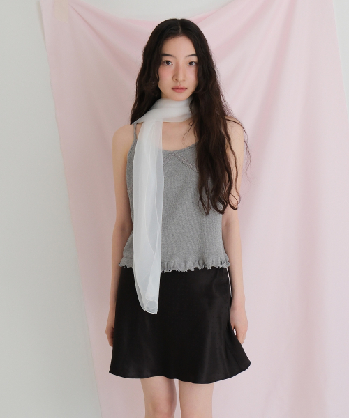 MOUI（モウイ）の「Frill ribbed sleeveless Tee (MELANGE)（Tシャツ/カットソー・レディース・その他・FREE）」の3枚目の写真