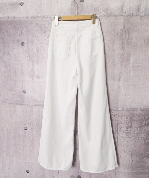 Miniministore（ミニミニストア）の「ハイウエストワイドストレートパンツ韓国風（デニムパンツ・レディース・ホワイト・M/S/L）」の13枚目の写真