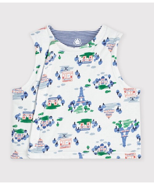 PETIT BATEAU(プチバトー)の「リバーシブルベスト(ベスト・キッズ・ホワイト系その他・6MONTH/12MONTH/18MONTH)」の1枚目の写真