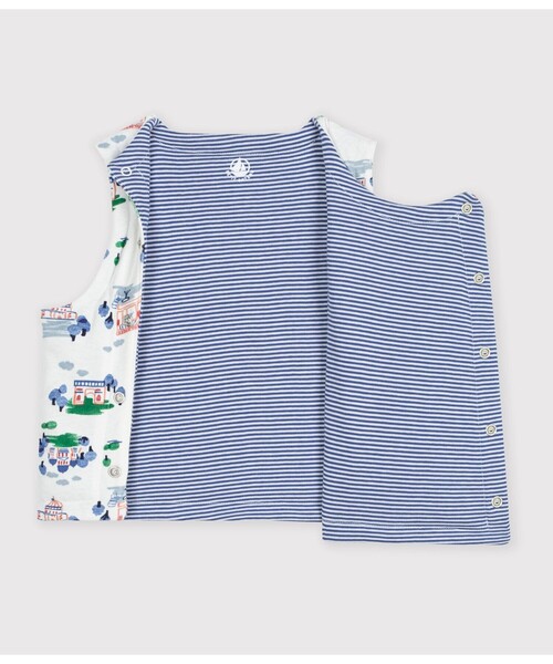 PETIT BATEAU(プチバトー)の「リバーシブルベスト(ベスト・キッズ・ホワイト系その他・6MONTH/12MONTH/18MONTH)」の2枚目の写真