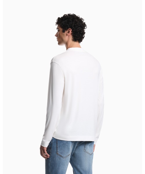 EMPORIO ARMANI(エンポリオアルマーニ)の「【エンポリオ アルマーニ】レギュラーフィット Tシャツ モダール混紡ジャージー(Tシャツ/カットソー・メンズ・ブラック/オフホワイト・LARGE/X-LARGE/X-SMALL/SMALL/MEDIUM)」の11枚目の写真