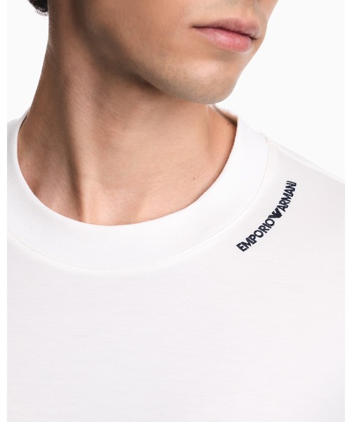 EMPORIO ARMANI(エンポリオアルマーニ)の「【エンポリオ アルマーニ】レギュラーフィット Tシャツ モダール混紡ジャージー(Tシャツ/カットソー・メンズ・ブラック/オフホワイト・LARGE/X-LARGE/X-SMALL/SMALL/MEDIUM)」の12枚目の写真