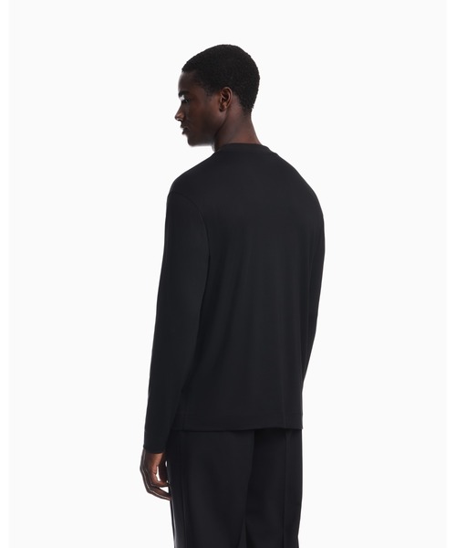EMPORIO ARMANI(エンポリオアルマーニ)の「【エンポリオ アルマーニ】レギュラーフィット Tシャツ モダール混紡ジャージー(Tシャツ/カットソー・メンズ・ブラック/オフホワイト・LARGE/X-LARGE/X-SMALL/SMALL/MEDIUM)」の5枚目の写真