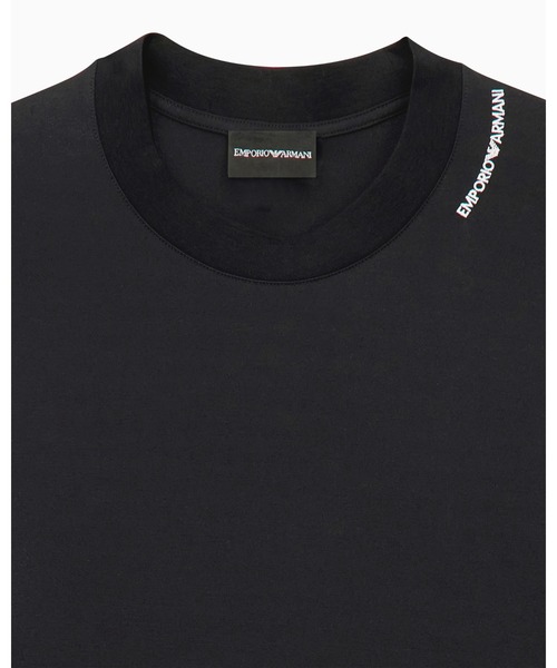 EMPORIO ARMANI(エンポリオアルマーニ)の「【エンポリオ アルマーニ】レギュラーフィット Tシャツ モダール混紡ジャージー(Tシャツ/カットソー・メンズ・ブラック/オフホワイト・LARGE/X-LARGE/X-SMALL/SMALL/MEDIUM)」の8枚目の写真