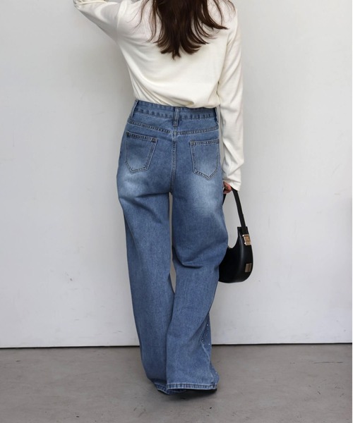 tiptop(ティップトップ)の「花刺繍ラインストーンデニム(デニムパンツ・レディース・ブルー/サックスブルー・M/S)」の17枚目の写真