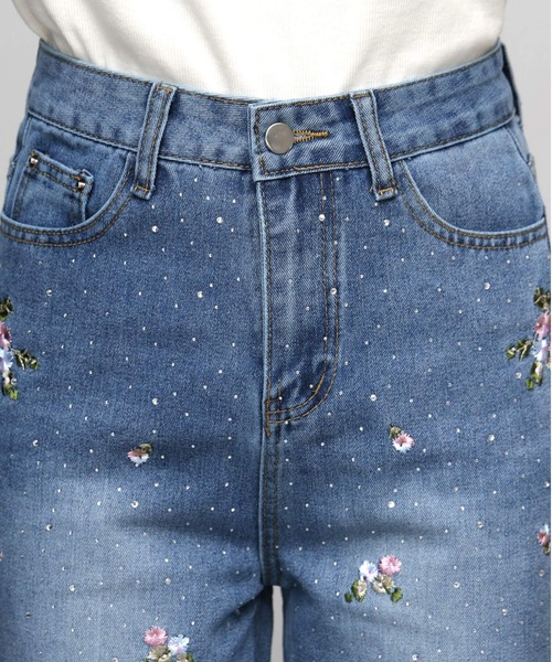 tiptop(ティップトップ)の「花刺繍ラインストーンデニム(デニムパンツ・レディース・ブルー/サックスブルー・M/S)」の18枚目の写真