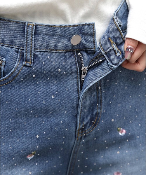 tiptop(ティップトップ)の「花刺繍ラインストーンデニム(デニムパンツ・レディース・ブルー/サックスブルー・M/S)」の21枚目の写真