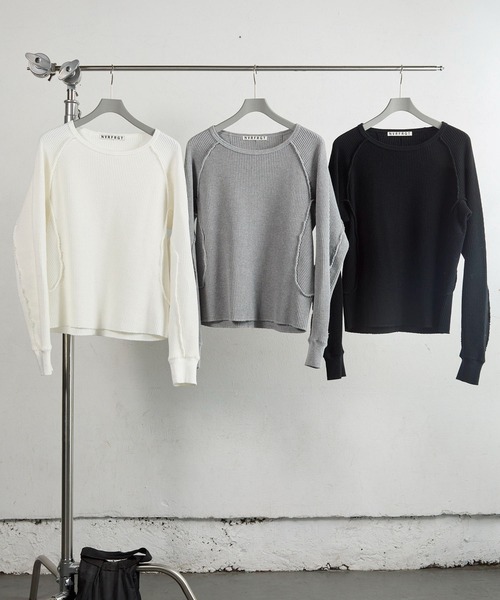 NVRFRGT(ネヴァーフォーゲット)の「WAFFLE THERMAL LONG SLEEVE TSHIRT(Tシャツ/カットソー・レディース・ブラック/ホワイト/グレー・1)」の13枚目の写真
