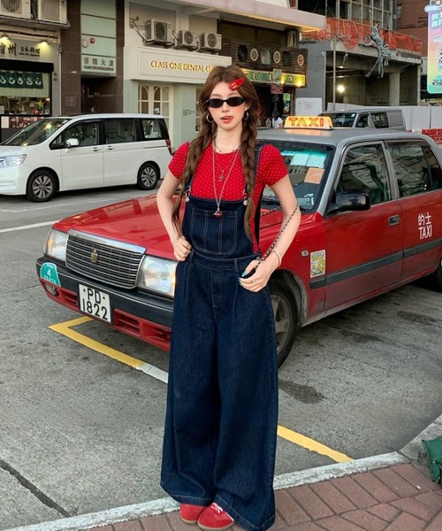 FAVORITO(ファヴォリート)の「デニムサロペット(サロペット/オーバーオール・レディース・ブルー/ホワイト・M/L/S)」の14枚目の写真