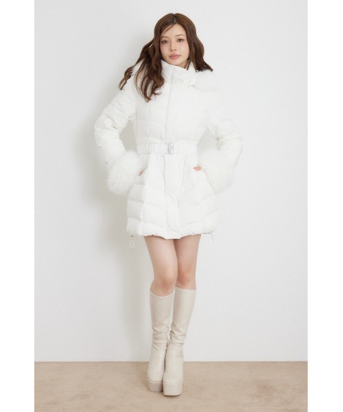 rienda（リエンダ）の「【AW先行アイテム】26AW Aラインダウンワンピコート 秋服 冬服（ダウンジャケット/コート・レディース・ブラック/ホワイト/ライトピンク・SMALL/MEDIUM）」の11枚目の写真