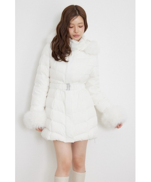 rienda（リエンダ）の「【AW先行アイテム】26AW Aラインダウンワンピコート 秋服 冬服（ダウンジャケット/コート・レディース・ブラック/ホワイト/ライトピンク・SMALL/MEDIUM）」の13枚目の写真