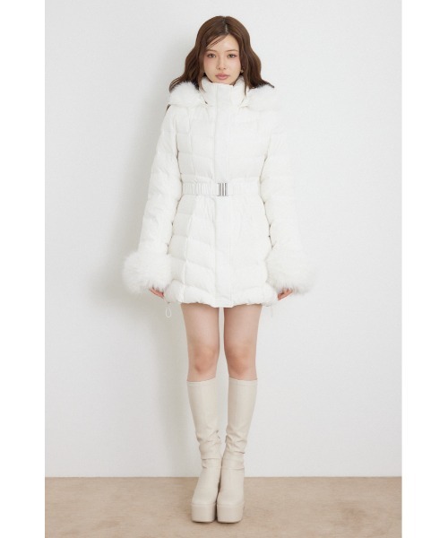 rienda（リエンダ）の「【AW先行アイテム】26AW Aラインダウンワンピコート 秋服 冬服（ダウンジャケット/コート・レディース・ブラック/ホワイト/ライトピンク・SMALL/MEDIUM）」の16枚目の写真