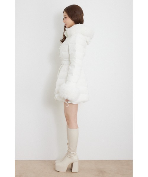 rienda（リエンダ）の「【AW先行アイテム】26AW Aラインダウンワンピコート 秋服 冬服（ダウンジャケット/コート・レディース・ブラック/ホワイト/ライトピンク・SMALL/MEDIUM）」の17枚目の写真