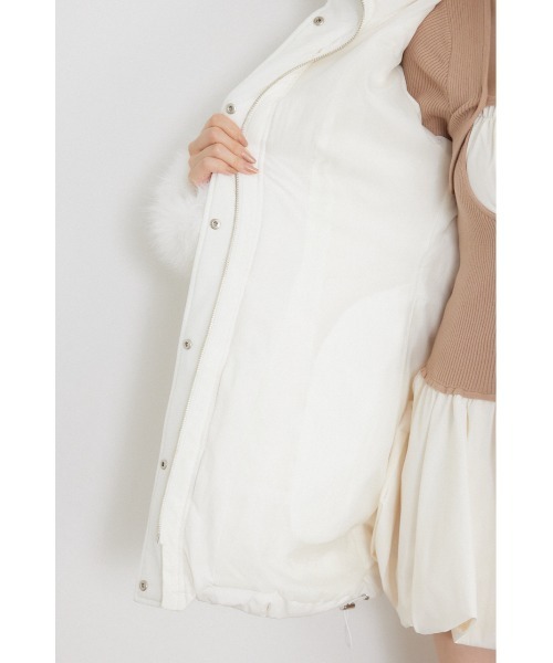 rienda（リエンダ）の「【AW先行アイテム】26AW Aラインダウンワンピコート 秋服 冬服（ダウンジャケット/コート・レディース・ブラック/ホワイト/ライトピンク・SMALL/MEDIUM）」の21枚目の写真