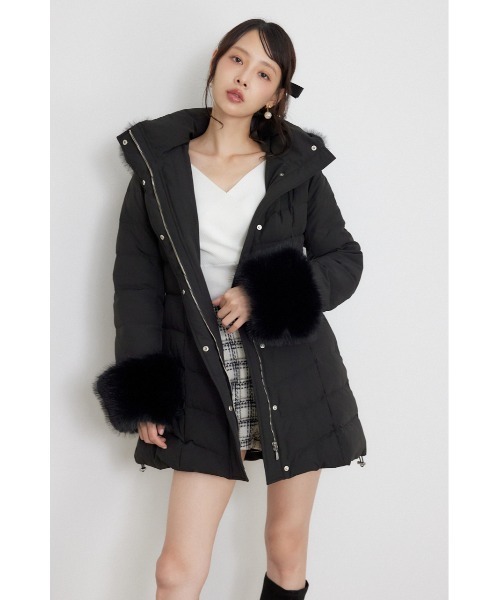 rienda（リエンダ）の「【AW先行アイテム】26AW Aラインダウンワンピコート 秋服 冬服（ダウンジャケット/コート・レディース・ブラック/ホワイト/ライトピンク・SMALL/MEDIUM）」の4枚目の写真