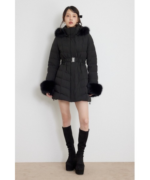 rienda（リエンダ）の「【AW先行アイテム】26AW Aラインダウンワンピコート 秋服 冬服（ダウンジャケット/コート・レディース・ブラック/ホワイト/ライトピンク・SMALL/MEDIUM）」の5枚目の写真
