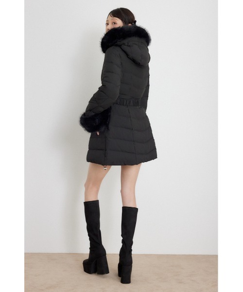 rienda（リエンダ）の「【AW先行アイテム】26AW Aラインダウンワンピコート 秋服 冬服（ダウンジャケット/コート・レディース・ブラック/ホワイト/ライトピンク・SMALL/MEDIUM）」の7枚目の写真