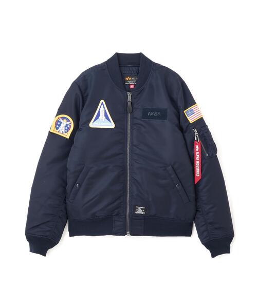 Alpha Industries(アルファインダストリーズ)の「Alpha Industries/アルファ インダストリーズ/MA-1 REGULAR FIT FLIGHT JACKET (NASA)/MA-1 レギュラーフィット フライトジャケット(MA-1・メンズ・ブラック/ネイビー・M/S/2XL/XL/L)」の1枚目の写真