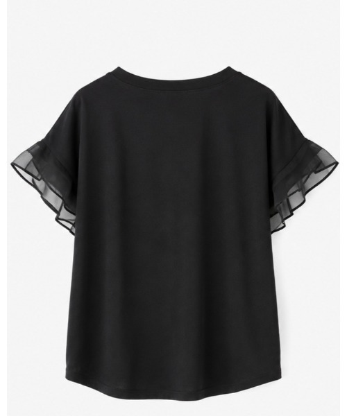 FAZVY（ファズビー）の「袖フリルで華やぐ シアー切り替え半袖Tシャツ（シャツ/ブラウス・レディース・ホワイト/ブラック・M）」の13枚目の写真