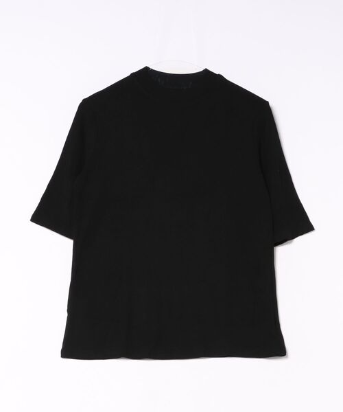 N.s（エヌドットエス）の「モックネック 5分袖 ベーシックカットソー（Tシャツ/カットソー・レディース・ブラック/アイボリー・FREE）」の3枚目の写真