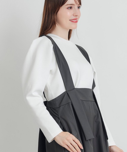 PICCIN PERLA(ピッチンペルラ)の「タックスリーブプルオーバー(Tシャツ/カットソー・レディース・ブラック/オフホワイト・M)」の13枚目の写真
