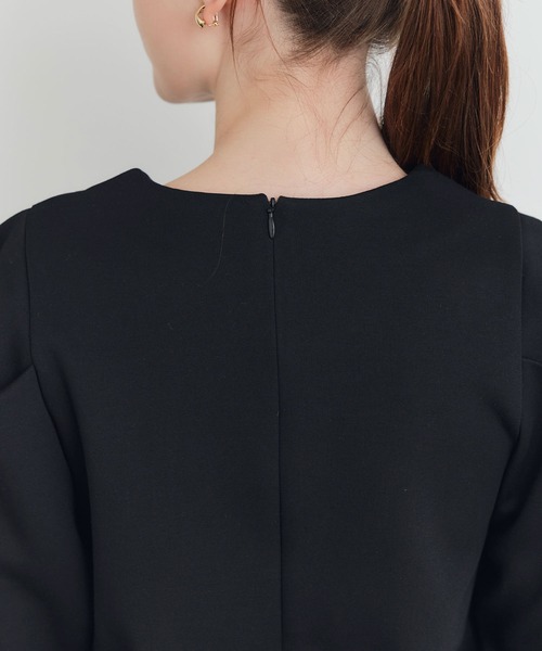 PICCIN PERLA(ピッチンペルラ)の「タックスリーブプルオーバー(Tシャツ/カットソー・レディース・ブラック/オフホワイト・M)」の18枚目の写真