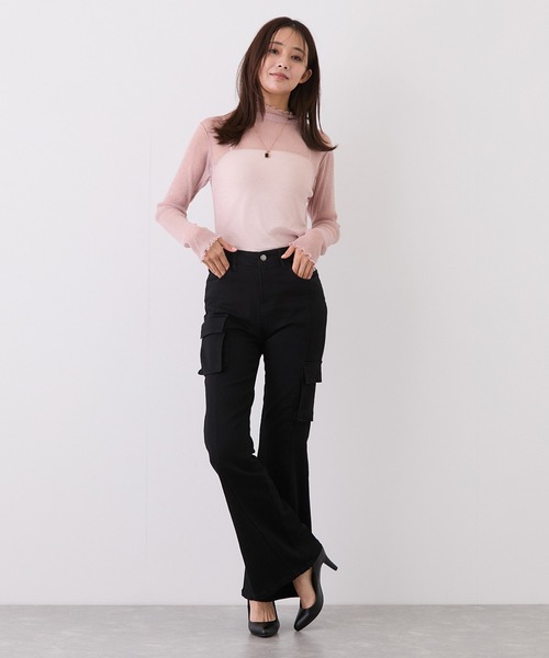 Jayro(ジャイロ)の「アシメカーゴフレアパンツ(その他パンツ・レディース・ブラック/ブルー系その他3/ブルー系その他2・M)」の4枚目の写真