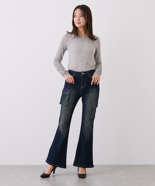 Jayro(ジャイロ)の「アシメカーゴフレアパンツ(その他パンツ・レディース・ブラック/ブルー系その他3/ブルー系その他2・M)」の12枚目の写真