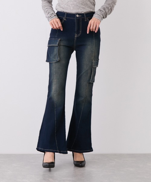 Jayro(ジャイロ)の「アシメカーゴフレアパンツ(その他パンツ・レディース・ブラック/ブルー系その他3/ブルー系その他2・M)」の15枚目の写真