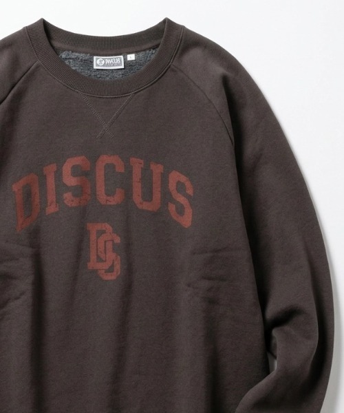 DISCUS（ディスカス）の「2026AW DISCUS/ディスカス 裏ボア カレッジプリント ラグラン スウェットトレーナー レディース メンズ（スウェット・レディース・ネイビー/スミクロ/アッシュグレー/グリーン・XL/L/M）」の2枚目の写真