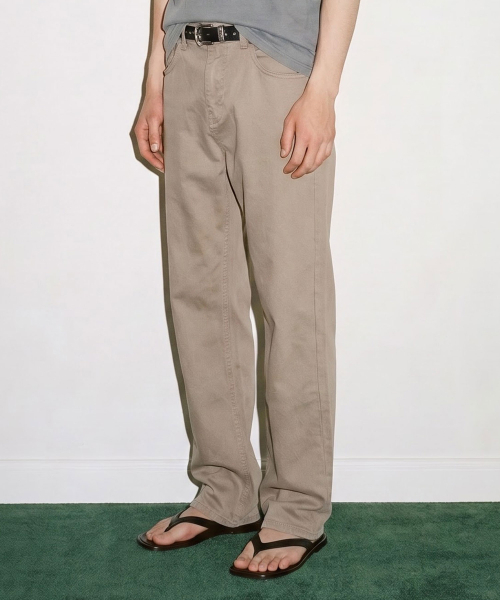 DWSE(ディーダブリューエスイー)の「デイリー ワイド コットンパンツ(ベージュ)(デニムパンツ・メンズ・その他・SMALL/MEDIUM/LARGE/X-LARGE)」の2枚目の写真