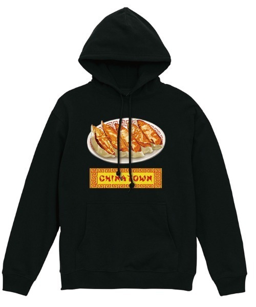 NIPOP(ニポップ)の「NIPOP(ニポップ) プルパーカー レディース スウェット 餃子 中華料理 イラスト ロゴ プリント プルオーバーパーカー フーディー スエット トップス インバウンド お土産 ユニセックス(パーカー・レディース・ヘザーグレー/ホワイト/ブラック・XS/S)」の1枚目の写真
