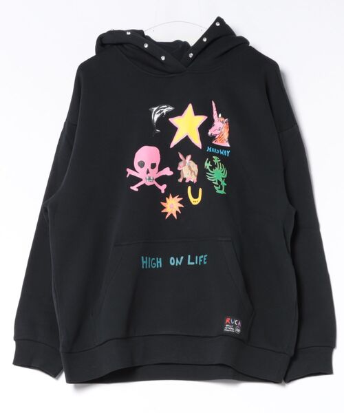 RVCA(ルーカ)の「RVCA ウィメンズ DANI MILLER OVERSIZED HOODIE パーカー 【2026年秋冬モデル】(パーカー・レディース・ブラック系その他・SMALL/X-SMALL)」の1枚目の写真