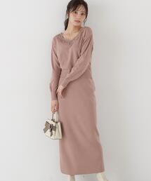 <a>レースVネックニットSET UP / 1216240005
