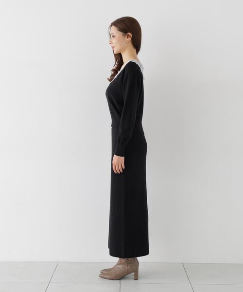 PROPORTION BODY DRESSING(プロポーションボディドレッシング)の「<a>レースVネックニットSET UP / 1216240005(ワンピース・レディース・ピンク/グレー系その他/ブラック・P/S/MEDIUM)」の10枚目の写真