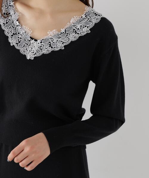 PROPORTION BODY DRESSING(プロポーションボディドレッシング)の「<a>レースVネックニットSET UP / 1216240005(ワンピース・レディース・ピンク/グレー系その他/ブラック・P/S/MEDIUM)」の13枚目の写真