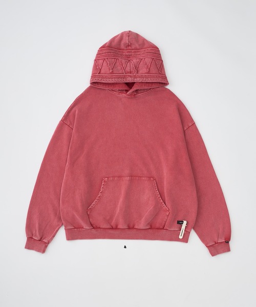 ADAM PATEK(アダムパテック)の「【ADAMPATECK/アダムパテック】dyed still embellished pullover parka(パーカー・メンズ・ブラック/レッド・2/1)」の2枚目の写真