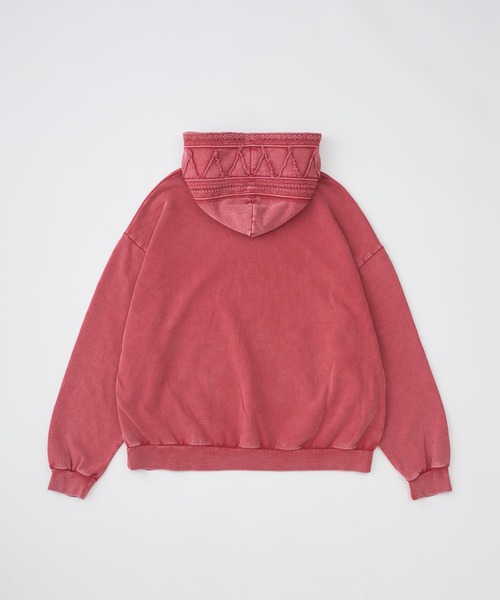 ADAM PATEK(アダムパテック)の「【ADAMPATECK/アダムパテック】dyed still embellished pullover parka(パーカー・メンズ・ブラック/レッド・2/1)」の6枚目の写真