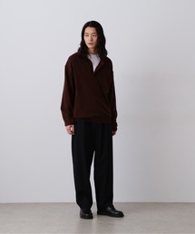 YLEVE / MERINO WOOL TWILL 2 TUCK TROUSERS
