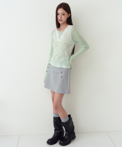 THE GREEN LAB（ザグリーンラボ）の「シースルーレーススリーブレストップ [ホワイト]（Tシャツ/カットソー・レディース・その他・FREE）」の7枚目の写真