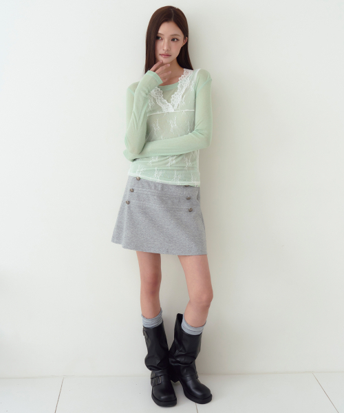 THE GREEN LAB（ザグリーンラボ）の「シースルーレーススリーブレストップ [ホワイト]（Tシャツ/カットソー・レディース・その他・FREE）」の10枚目の写真