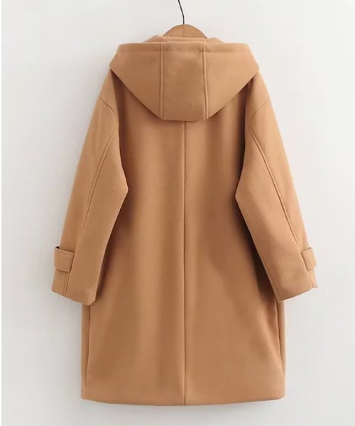 CHUL(チュル)の「フード付きロングダッフルコート(ダッフルコート・レディース・キャメル/ネイビー・LARGE/MEDIUM)」の3枚目の写真