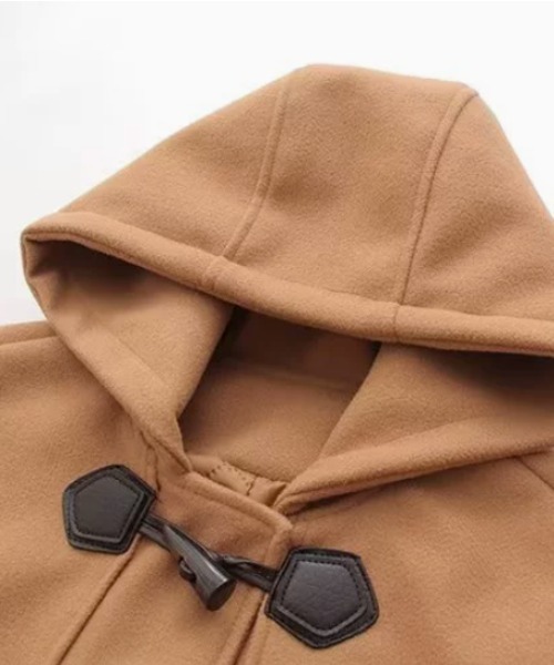 CHUL(チュル)の「フード付きロングダッフルコート(ダッフルコート・レディース・キャメル/ネイビー・LARGE/MEDIUM)」の4枚目の写真