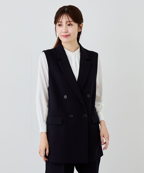 Jayro(ジャイロ)の「2WAYストレッチW前ジレ(その他アウター・レディース・ネイビー/グレー系その他・L/M/S)」の1枚目の写真