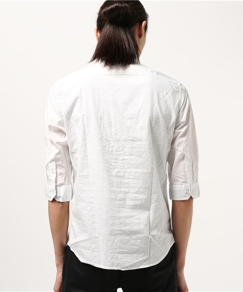 ESSENTIAL GARMENT MEN'S BIGI(エッセンシャルガーメントメンズビギ)の「シャンブレージャガードシャツ(7分袖)/コットン×リネン(シャツ/ブラウス・メンズ・ホワイト/サックスブルー/ピンク/ネイビー・S/L/M)」の6枚目の写真