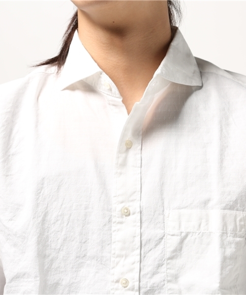 ESSENTIAL GARMENT MEN'S BIGI(エッセンシャルガーメントメンズビギ)の「シャンブレージャガードシャツ(7分袖)/コットン×リネン(シャツ/ブラウス・メンズ・ホワイト/サックスブルー/ピンク/ネイビー・S/L/M)」の7枚目の写真