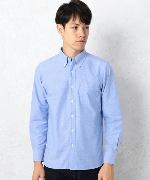 green label relaxing（グリーンレーベルリラクシング）の「STD GLR SELVAGE/OX ボタンダウン シャツ◆（シャツ/ブラウス・メンズ・ライトブルー/オフホワイト・LARGE/MEDIUM/SMALL）」の2枚目の写真