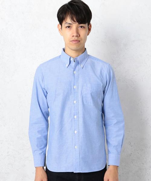 green label relaxing（グリーンレーベルリラクシング）の「STD GLR SELVAGE/OX ボタンダウン シャツ◆（シャツ/ブラウス・メンズ・ライトブルー/オフホワイト・LARGE/MEDIUM/SMALL）」の8枚目の写真