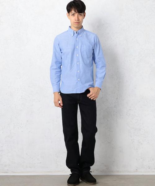 green label relaxing（グリーンレーベルリラクシング）の「STD GLR SELVAGE/OX ボタンダウン シャツ◆（シャツ/ブラウス・メンズ・ライトブルー/オフホワイト・LARGE/MEDIUM/SMALL）」の10枚目の写真